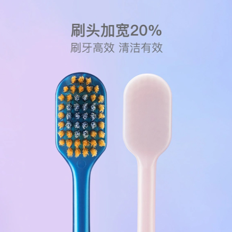 网易严选 宽头软毛牙刷 4支装(蓝*1+粉*1+白*2)高清大图