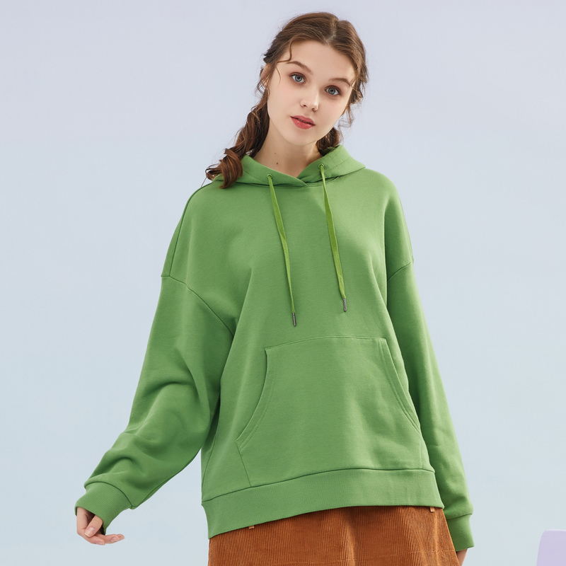好货直降价115美特斯邦威连帽卫衣女潮新款春秋潮流纯色可爱宽松女士