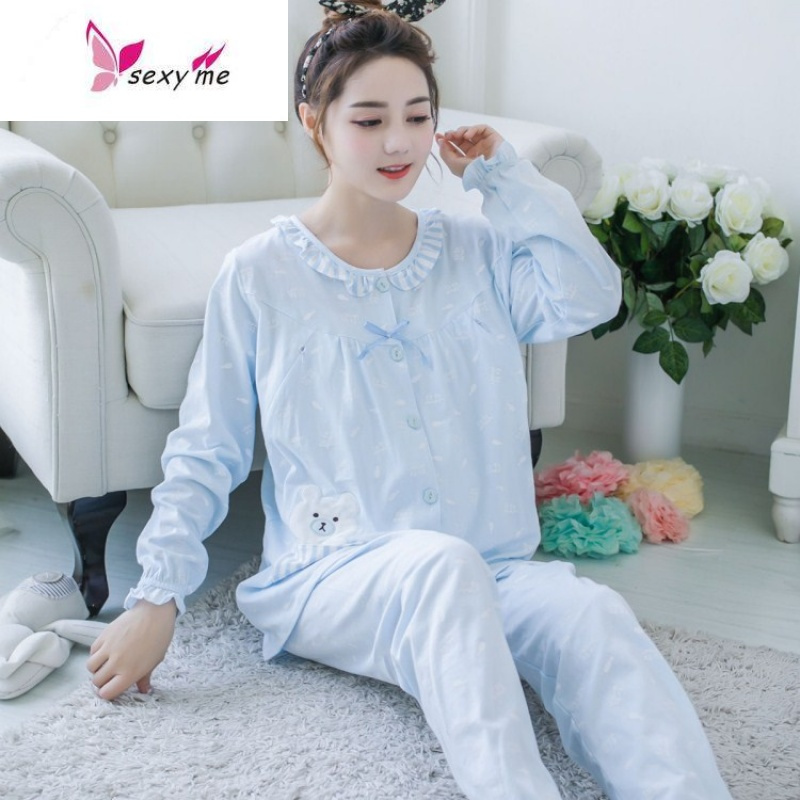 鱼篓(FISH BASKET)产妇睡衣月子服孕妇长袖产后哺乳胖mm加肥加大码200斤