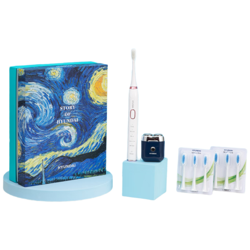 HYUNDAI 智能超声波电动牙刷&全身水洗电动剃须刀 商务套装 YT805
