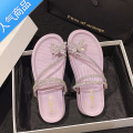 SUNTEK绝美凉鞋厚底夹脚人字拖鞋女夏外穿2023新款网红沙滩夹趾凉拖 紫色 39