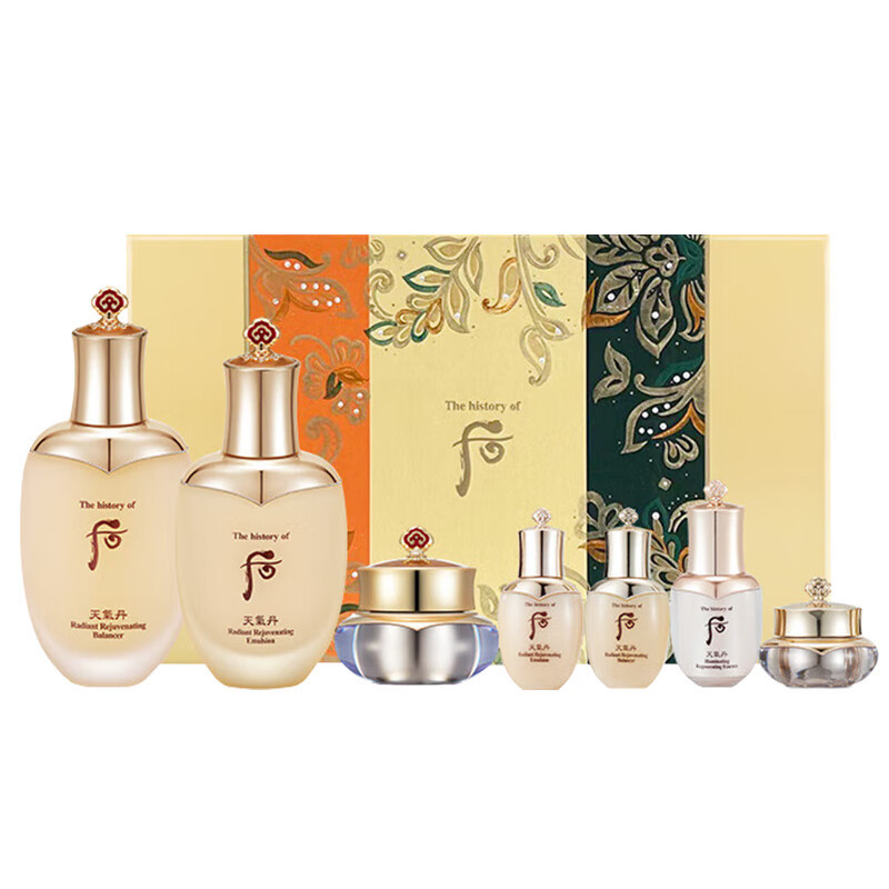 后(The History of Whoo)天气丹花献光彩补水7件套套盒礼盒节日生日礼物情人节送女友送妈妈