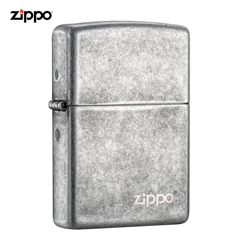 zippo芝宝打火机原装ZIPPO之宝煤油打火机仿古银商标121FBZL-000018