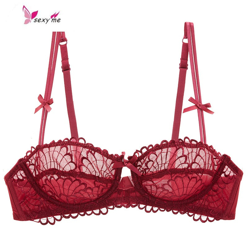 性感透明刺绣文胸透视诱惑超薄杯胸罩内衣少女士 fish basket胸罩