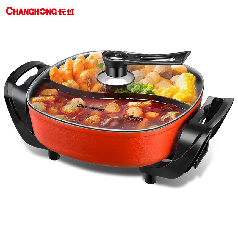 长虹(CHANGHONG)鸳鸯电火锅HGA20 家用韩式多功能电热锅鸳鸯电煮锅 不粘锅大容量 5.5升高清大图