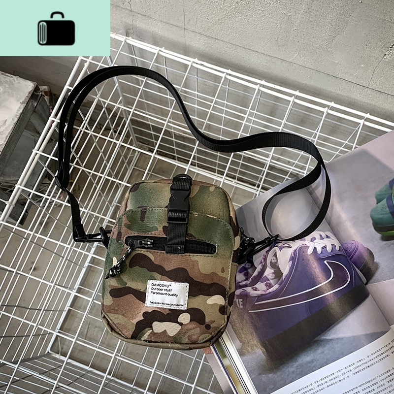挎包男潮牌街头斜挎包迷你嘻哈小包女蹦迪手机包单肩休闲挂包背包NEW LAKE男士斜挎包 迷彩收藏送小礼品