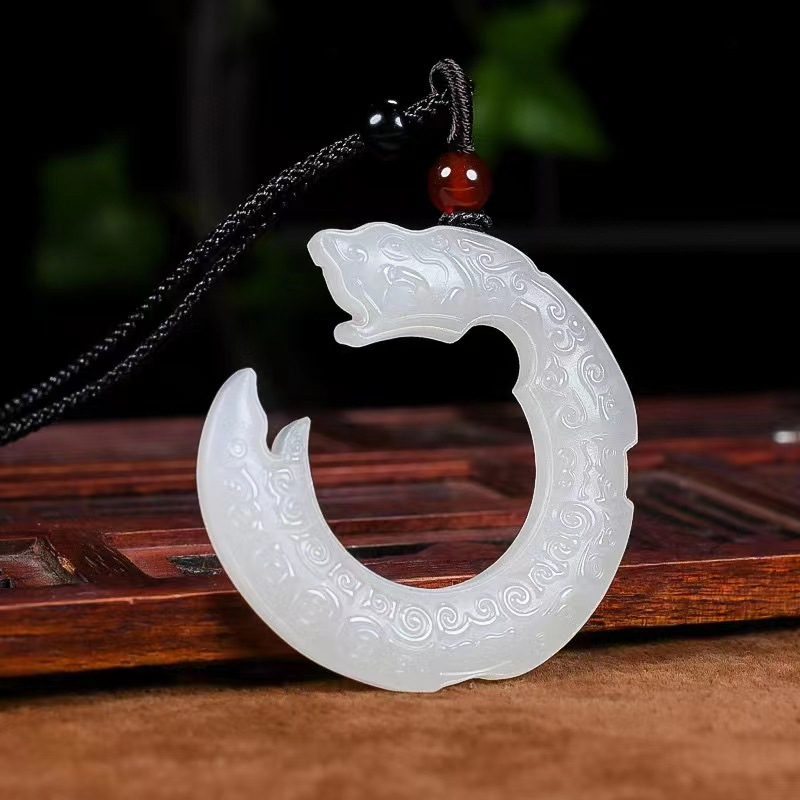 天然和田玉羊脂白玉龙凤对吊坠男女情侣款玉坠定情结婚玉石信物