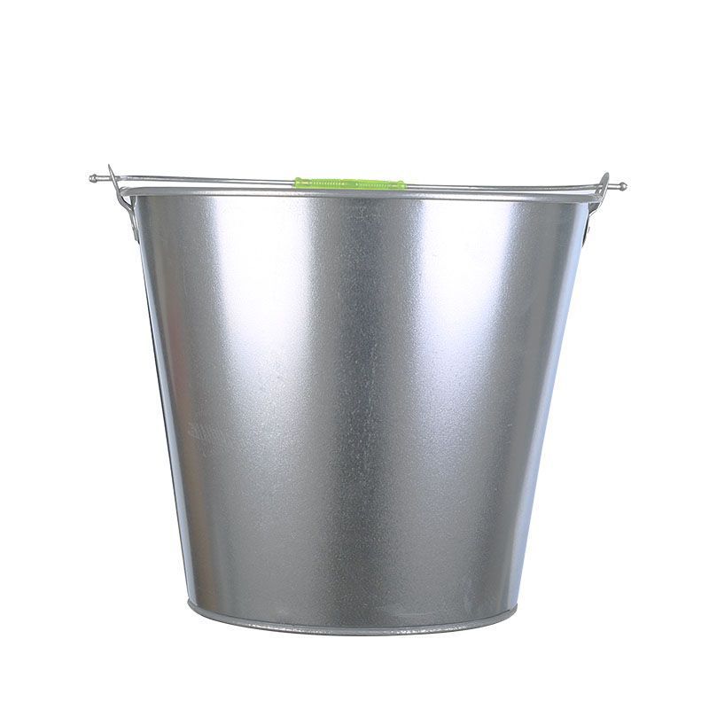 礼千初 圆白铁皮桶百货加厚家用手提水桶垃圾铁桶油桶镀锌桶 15L