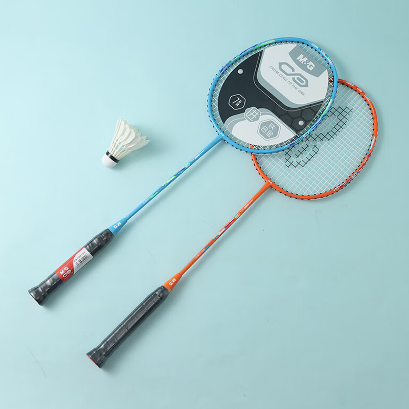 晨光羽毛球拍耐打耐用坚硬强韧铁合金一体双色款AST09701高清大图