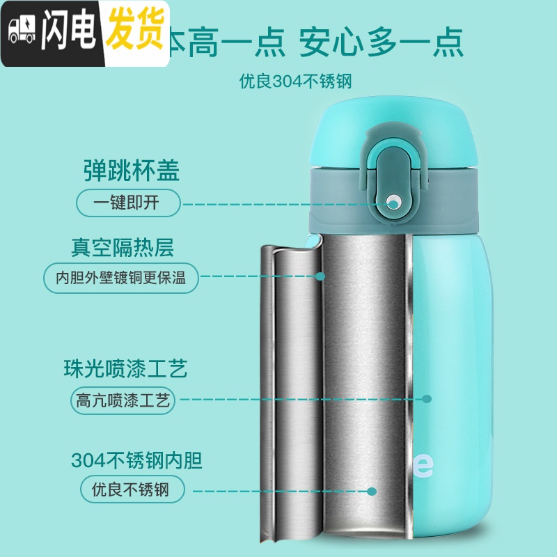 三维工匠保温杯女迷你儿童水杯便携女童韩版可爱ins防摔直饮杯小学生杯子 紫色260(送杯刷+表情贴)高清大图