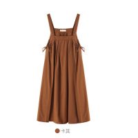 2020孕妇连衣裙夏季孕晚期宽松时尚遮肚子洋气春夏装夏天背带裙子 卡其背带裙 M(80-110)
