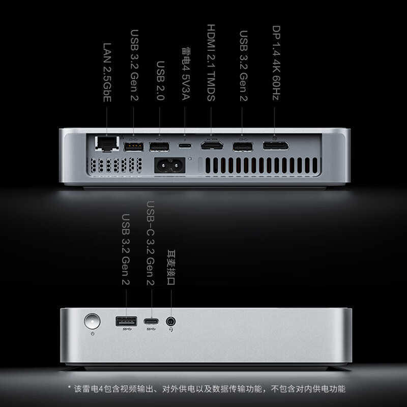 联想(Lenovo)小新mini口袋主机英特尔酷睿i5高性能商务家用台式机电脑(i5-13420H 16G 1TB SSD)27英寸