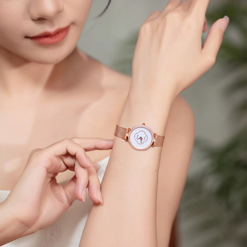 依波（EBOHR）卡纳系列新品国风红海棠女表气质高级感女款石英表国送女520礼物玉海棠51853426高清大图