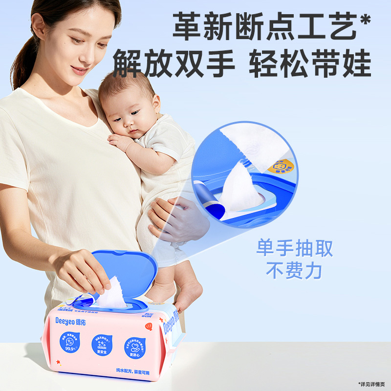德佑湿厕纸80片*3包婴童断点版10011053(尺寸随机)高清大图