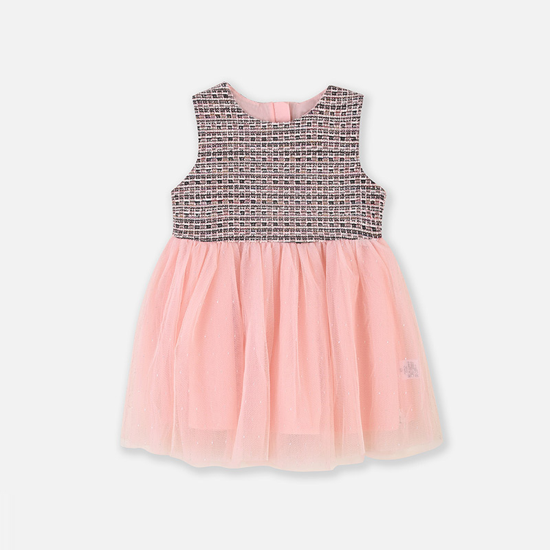 铅笔俱乐部童装2024秋冬新款女小童背心连衣裙儿童百搭裙子无袖裙 100cm 粉红
