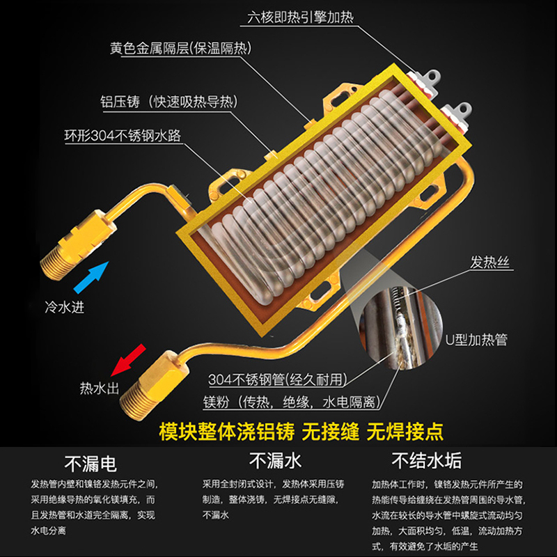 小艾XA-K12即热式电热水器 智能恒温速热式淋雨洗澡机 家用小型免除水电热水器过水热 7500瓦香槟金