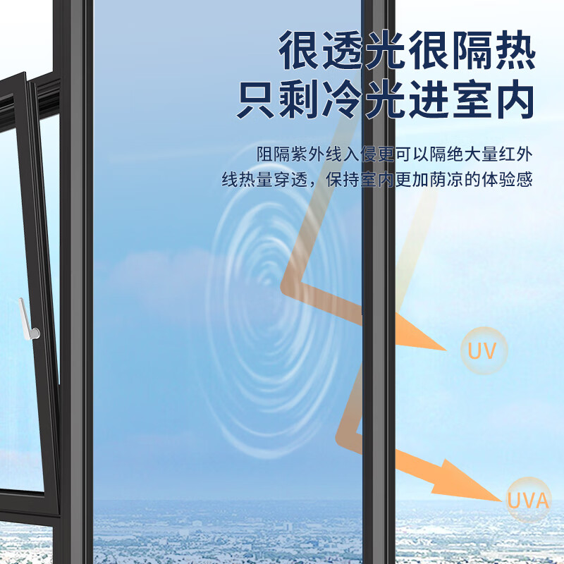 3M 蓝精灵玻璃贴膜高透光阳光房防爆隔热膜阳台窗户太阳膜 0.6米*5米高清大图