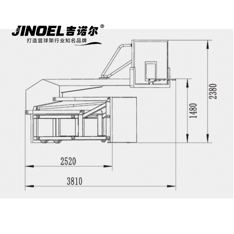 吉诺尔篮球架JNE-104电动升降篮球架高清大图