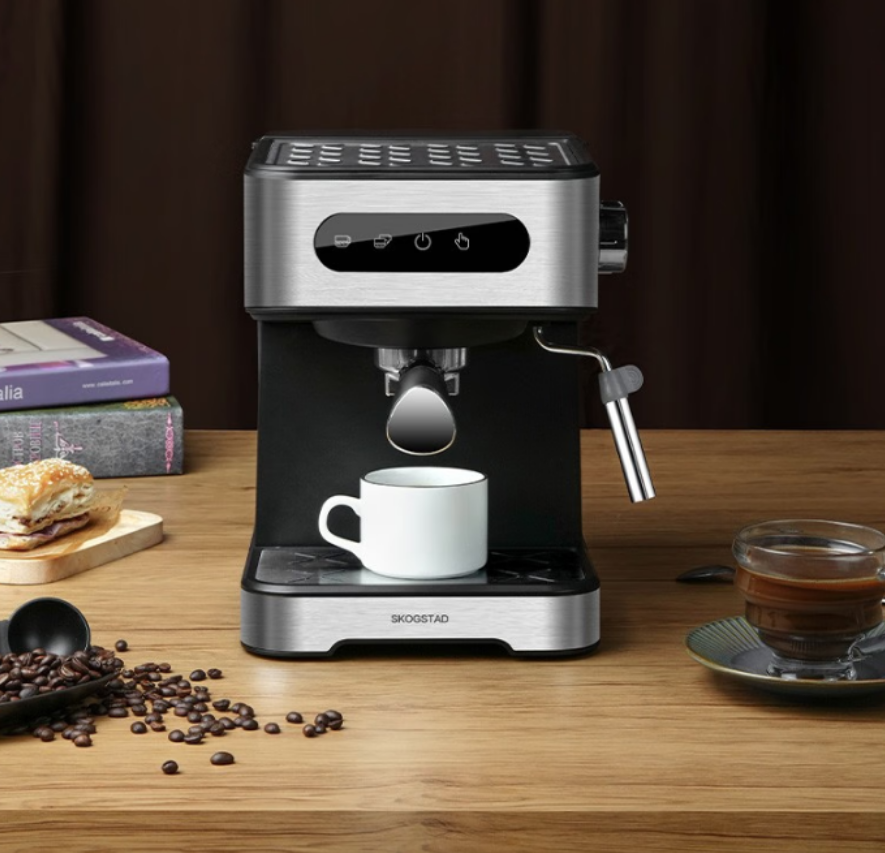 思嘉思达- 意式半自动咖啡机 SKD-K0150 不锈钢高压喷射蒸汽棒 15Bar压力泵 92℃恒温萃取,高清大图