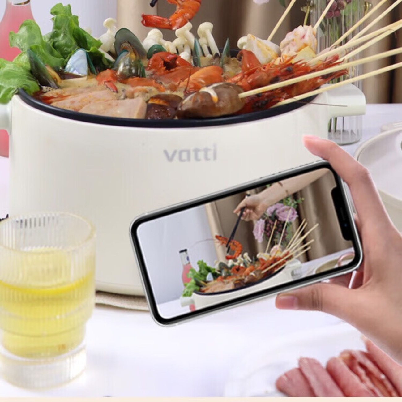 华帝 宿舍3L带蒸笼电火锅多功能锅 VZG037C高清大图