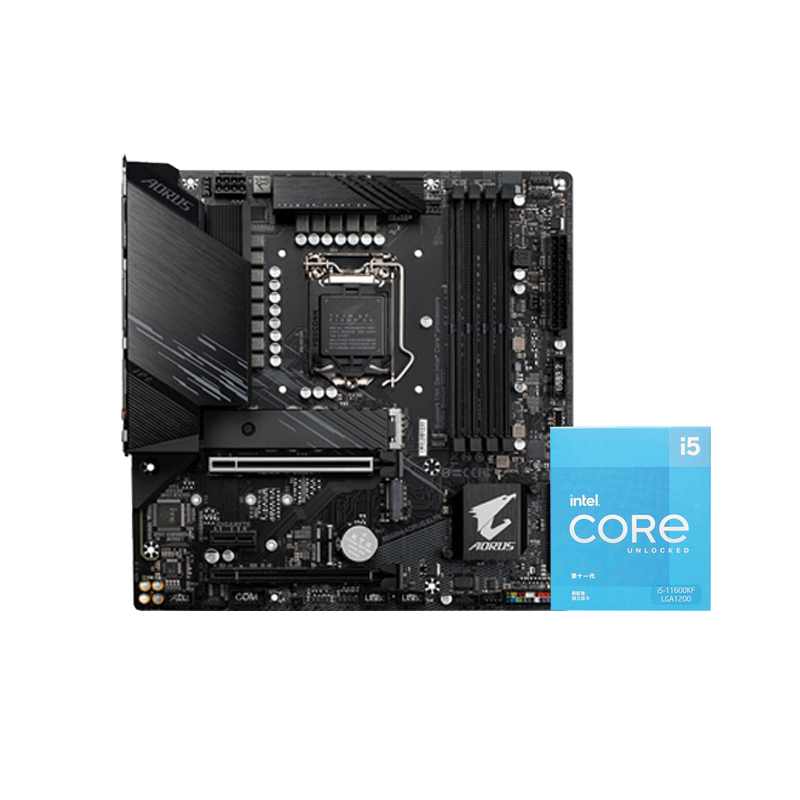 技嘉B560M AORUS ELITE+英特尔I5 11600KF CPU 板U套装