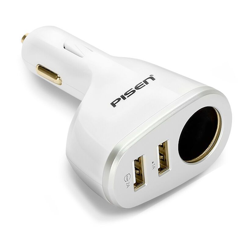 品胜 多功能车充单双USB车载手机充电器车用点烟器一拖三多功能充电插头高清大图