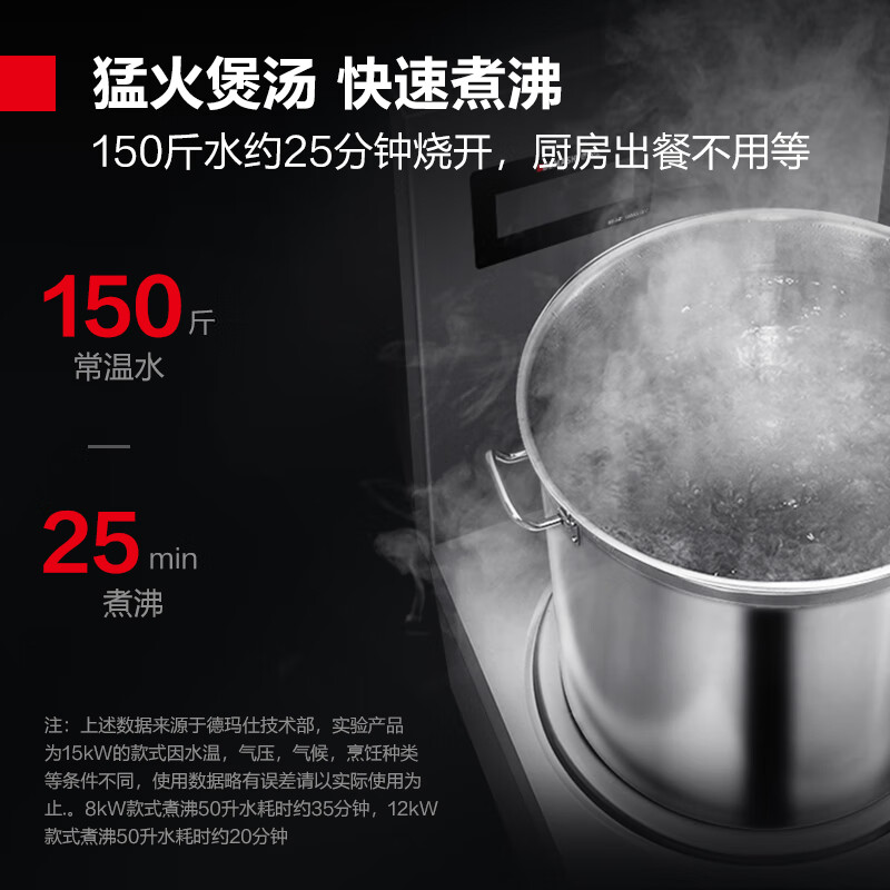 德玛仕(DEMASHI)高背汤炉 商用电磁炉15kw大功率 酒店厨房猛火单头高汤炉 HW-TL15C-02(304材质)高清大图