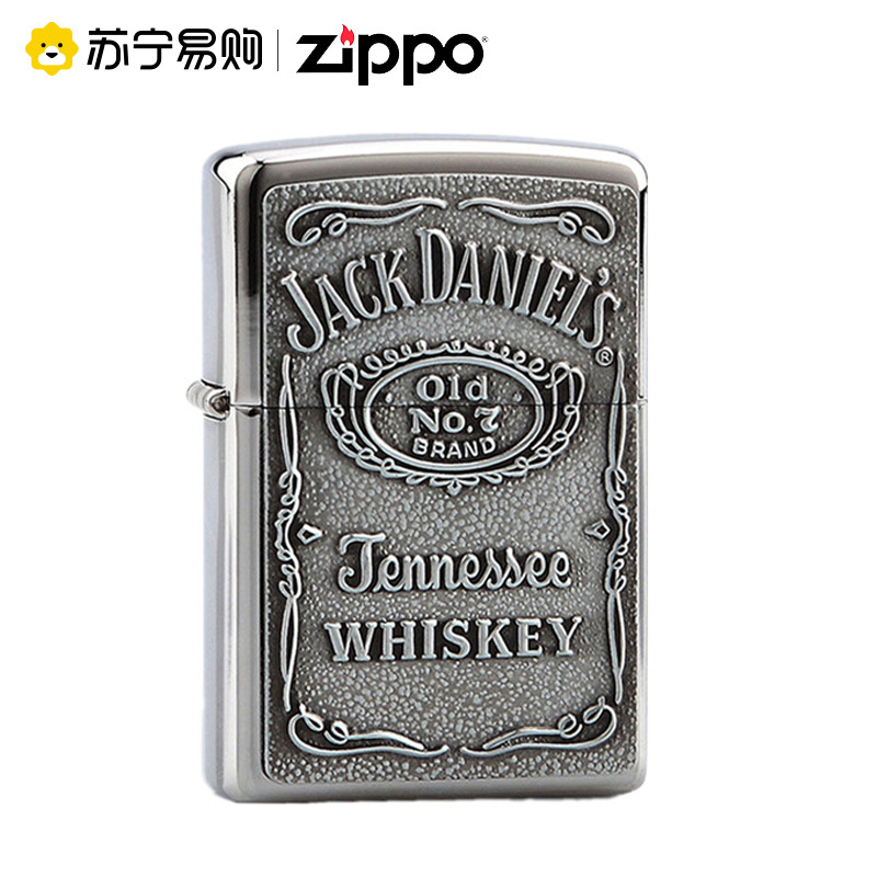 [苏宁自营]ZIPPO煤油防风打火机杰克丹尼锡标签专柜正版芝宝zippo