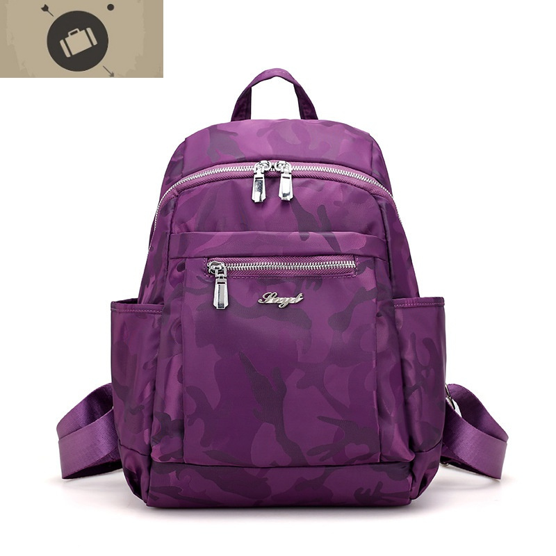 防水尼龙布中年女士双肩包牛津纺女包中老年人妈妈旅游轻便背包艾狄