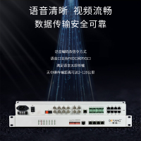 博扬 综合业务电话光端机 6电话+2路双向视频+2路双向音频+4路百兆隔离网+8路开关量+4路485 单纤20km机架式
