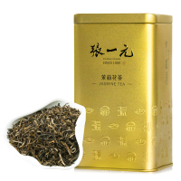 张一元特级茉莉花茶金桶200g/罐 茉莉香浓 茉莉毛尖 绿茶茶叶 2罐送礼袋
