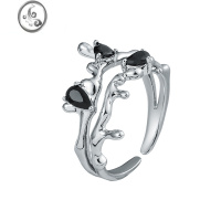 JiMiVOYAGE月光石项链高级设计感小众女款毛衣链锁骨链冷淡风链子配级 甜酷风戒指内直径1.7cm可调节