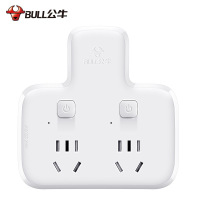 公牛(bull)GN-96023白色二位品字形一转二插座电源转换器分控开关无线转换插座/接线板/插头/拖线板/插排白色