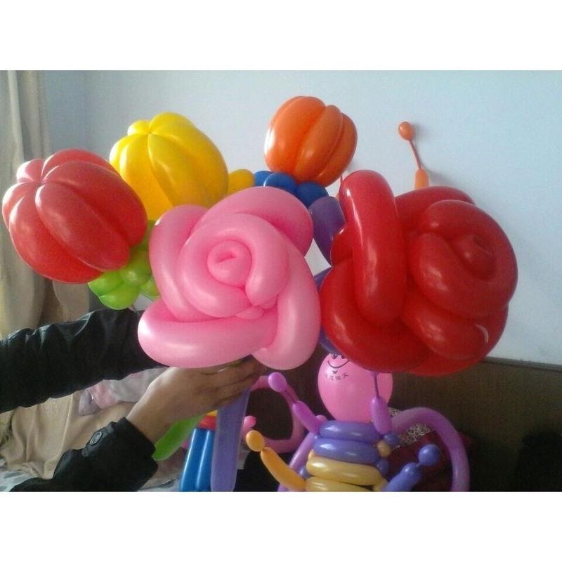 加厚长条气球黑色白色魔术气球小丑儿童玩具单色混色笑脸气球批发黑色