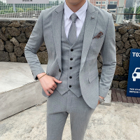 富贵鸟（FUGUINIAO）秋装男士西服套装结婚礼服三件套西装商务休闲修身西装套装男