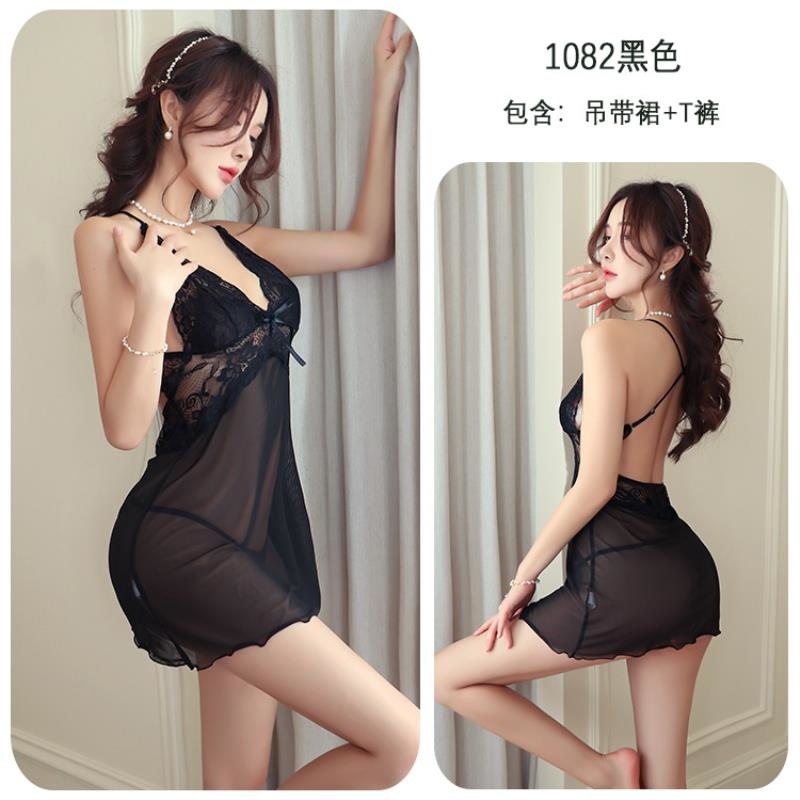 长夜漫漫性感情趣内衣吊带睡裙蕾丝诱惑免脱家居睡衣代发女1082高清大图