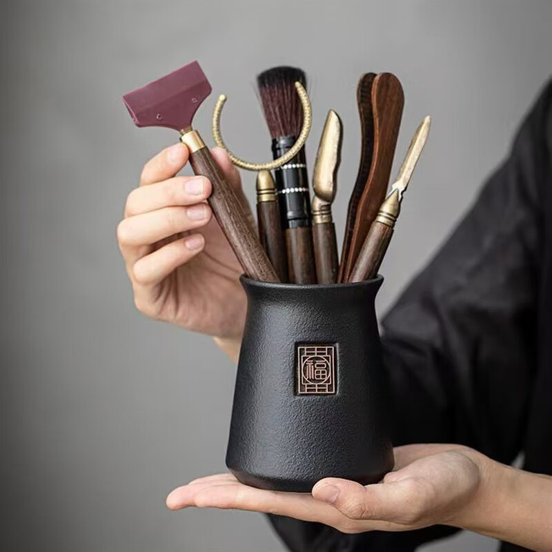 茶循 功夫茶具配件用品茶刀茶夹 黑陶--灯塔[茶道六君子]高清大图