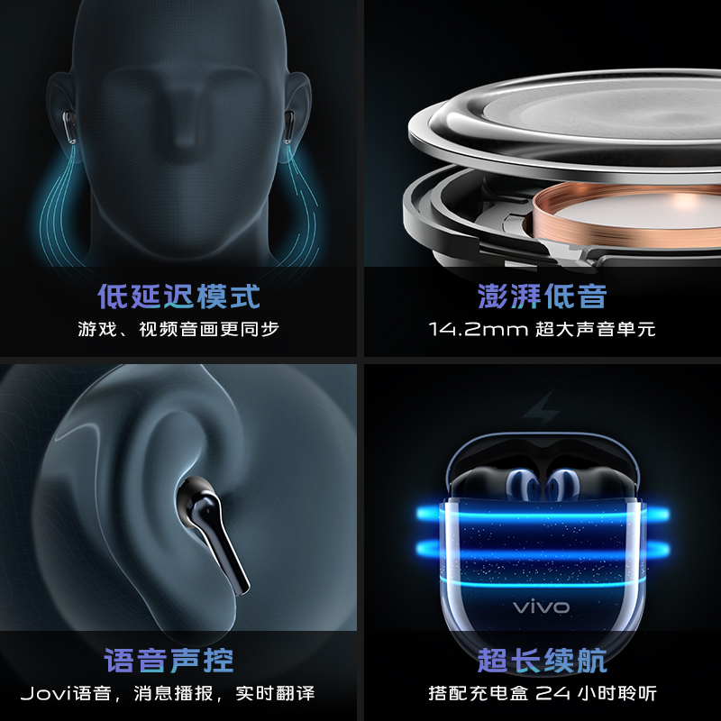  vivo TWS Earphone 真无线蓝牙耳机皓月白