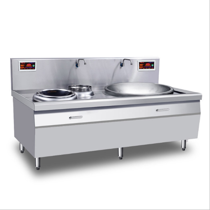 厨禾 CH-DX1525L 小炒大炒组合灶大功率商用电磁炉大锅灶 快餐连锁学校工厂单位食堂饭店厨房炊具15KW+25KW