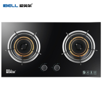 爱贝尔(IBELL) A-601嵌入式煤气炉 大火力双灶 猛火燃气灶台嵌两用灶 易清洁钢化玻璃纯铜款天然气