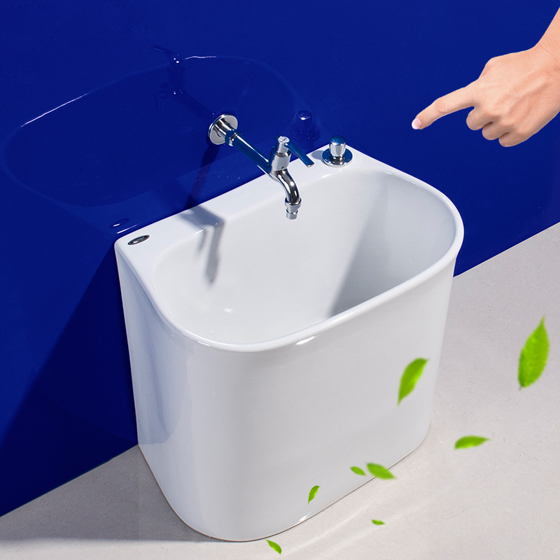 阳台拖把池方型陶瓷墩布池地拖盆洗拖把盆古达家用方形拖布池