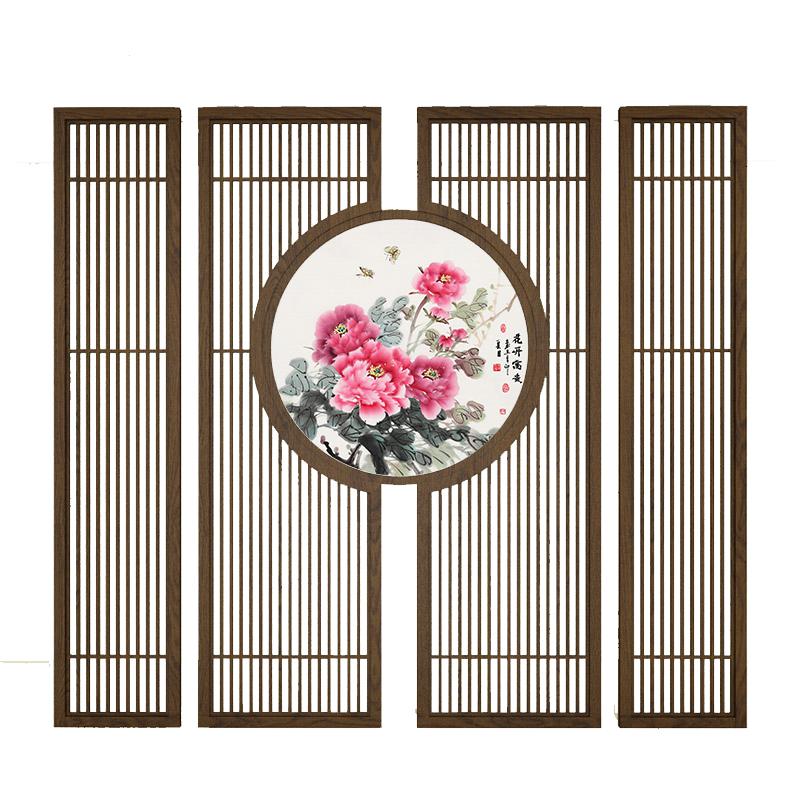 BONJEAN新中式实木屏风隔断墙客厅装饰玄关入户简约现公酒店禅意座屏高清大图