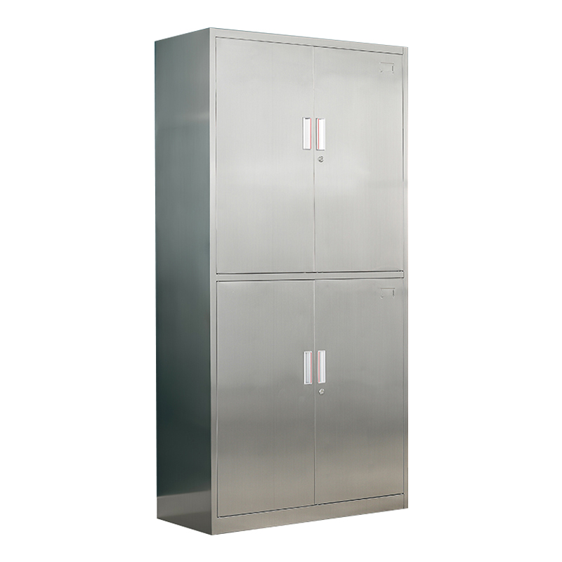 东升顺不锈钢文件柜档案柜资料柜储物柜器械柜仪器柜201全不锈钢通双节柜高清大图