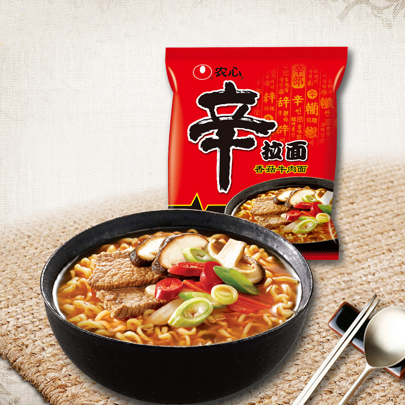农心 辛拉面(香菇牛肉面)五连包 120g*5高清大图