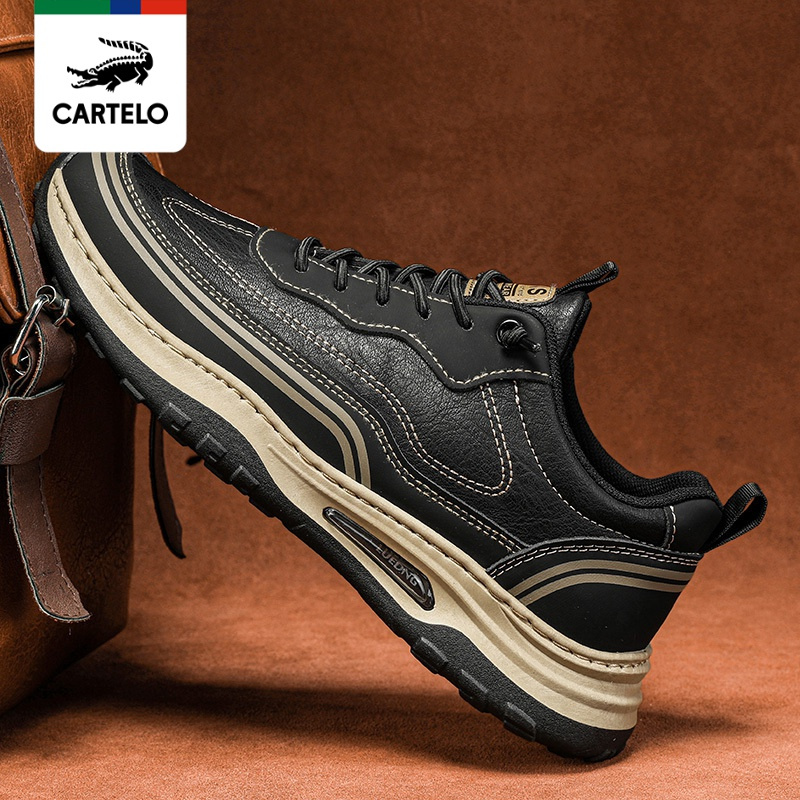 线下专柜同款卡帝乐鳄鱼cartelo新款复古男士运动休闲鞋男鞋潮流阿甘