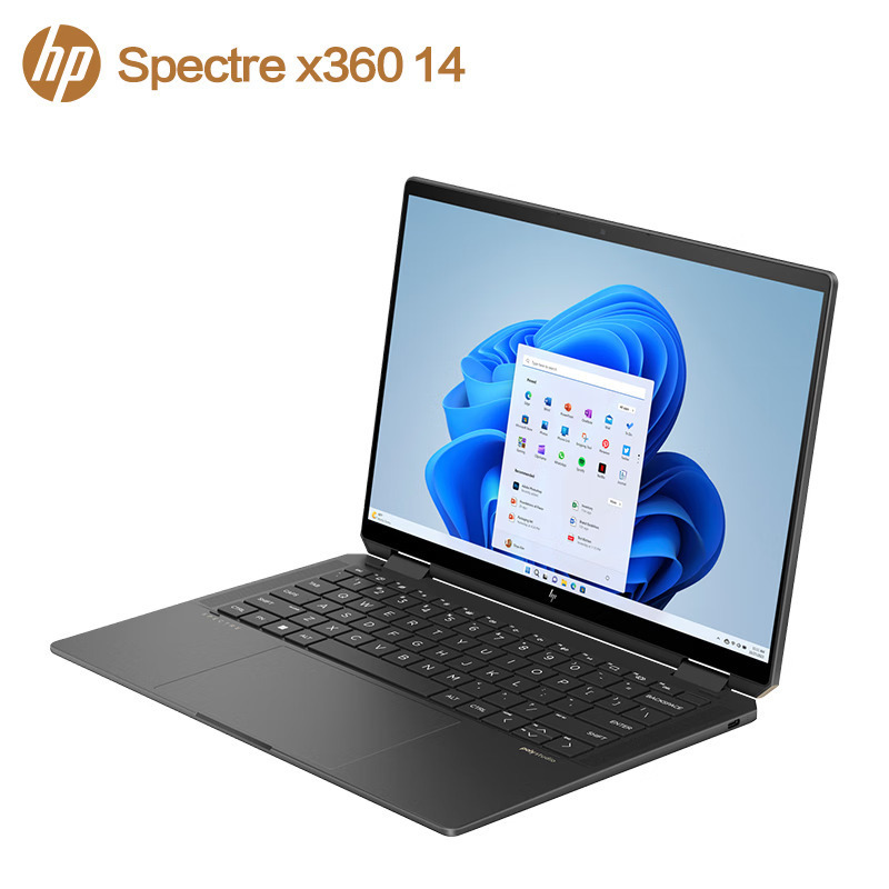 惠普(hp)幽灵Spectre x360 14-EU0777TU 14英寸轻薄本翻转触控屏笔记本电脑(酷睿U5-125H 16G内存 1TB固态 120HZ 2.8K OLED)黑