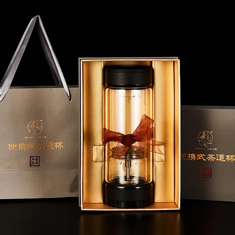 美帮汇茶水分离泡茶杯双层玻璃过滤便携随手男女士红茶叶杯子 [钛晶版]咖啡色380ml高清大图