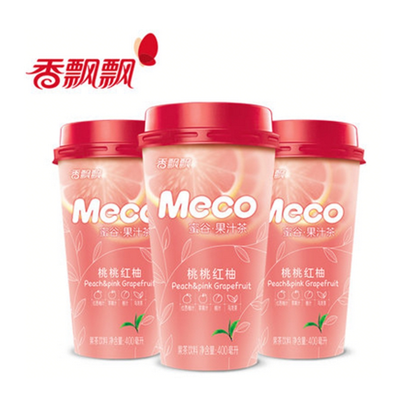 香飘飘meco蜜谷果汁茶桃桃红柚400ml