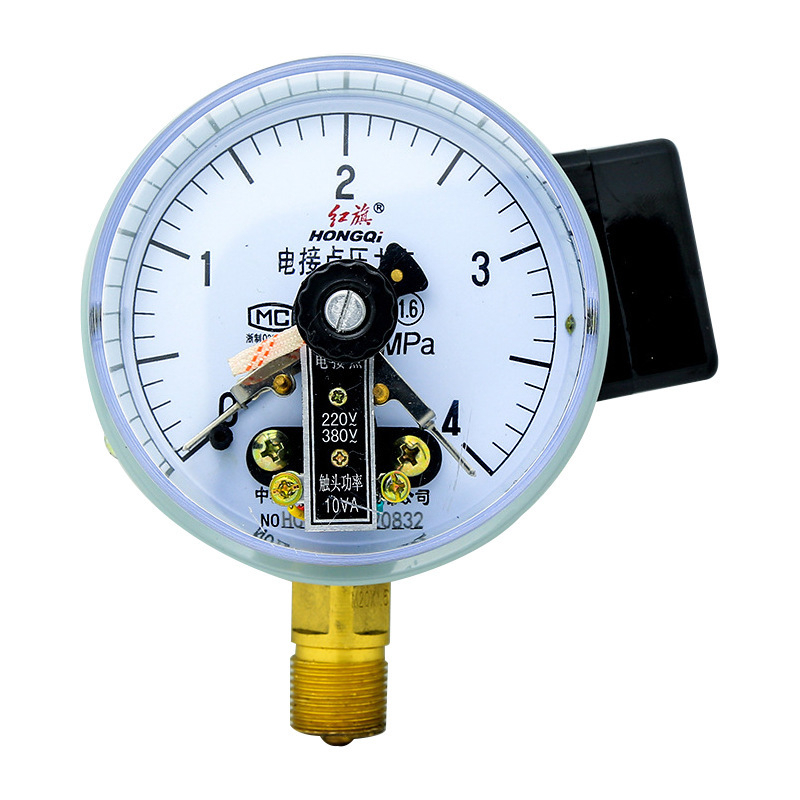 红旗yx150电接点压力表触点式16mpa控制接触016mpa暖气压力表单台装