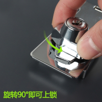 展涵抽屉锁免开孔办公文件柜锁扣门锁扣搭扣老式柜子锁柜门锁具 升级铜钥匙 不互开 3寸